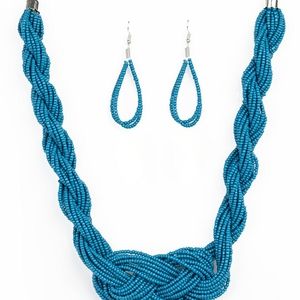 Light blue necklace set blue braclet